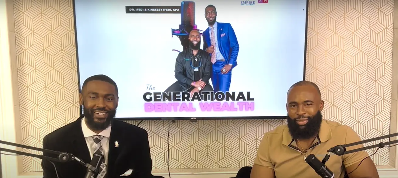 Generational Dental Wealth Podcast hosts, Dr. Jamine Ifedi and Kingsley Ifedi, CPA