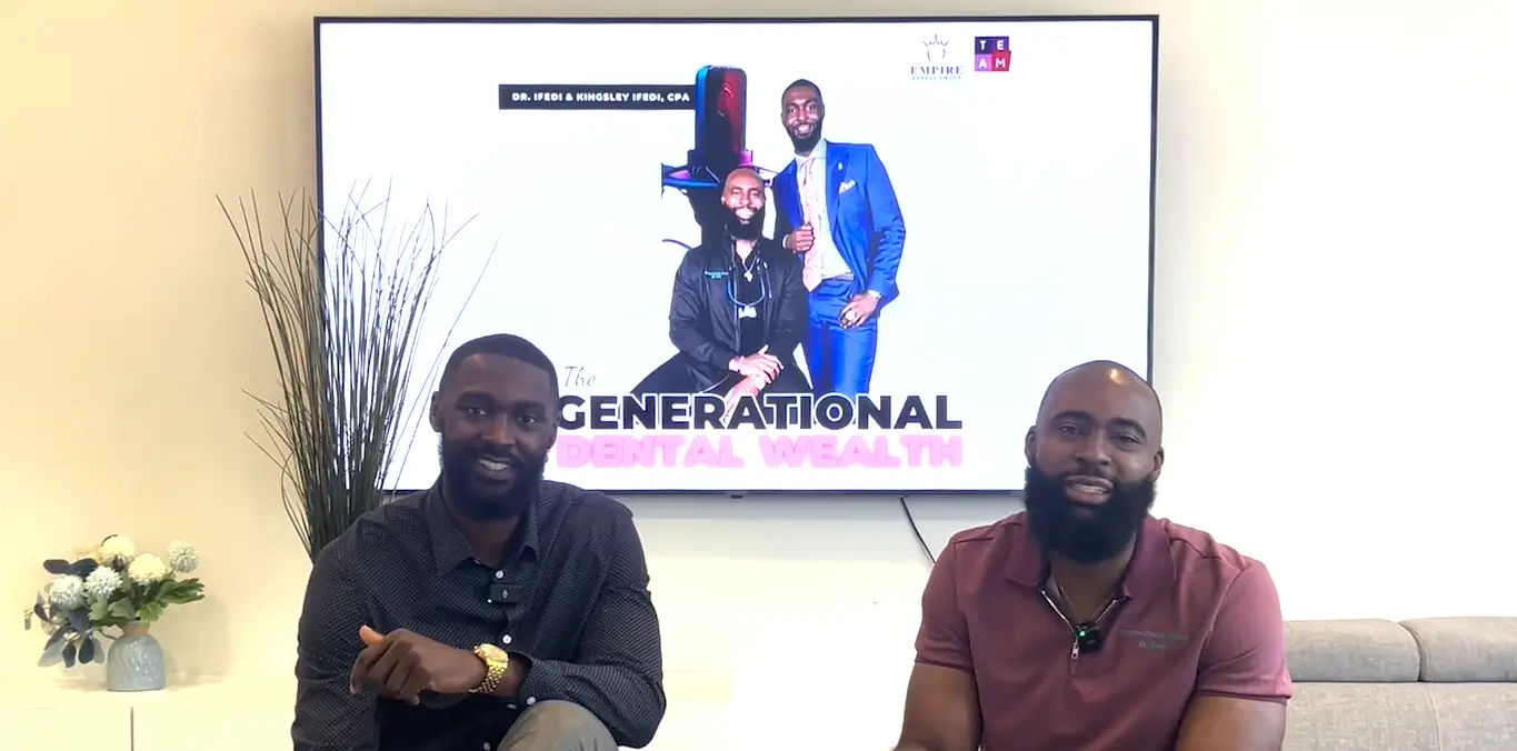 Generational Dental Wealth podcast hosts, Dr. Jamine Ifedi and Kingsley Ifedi, CPA